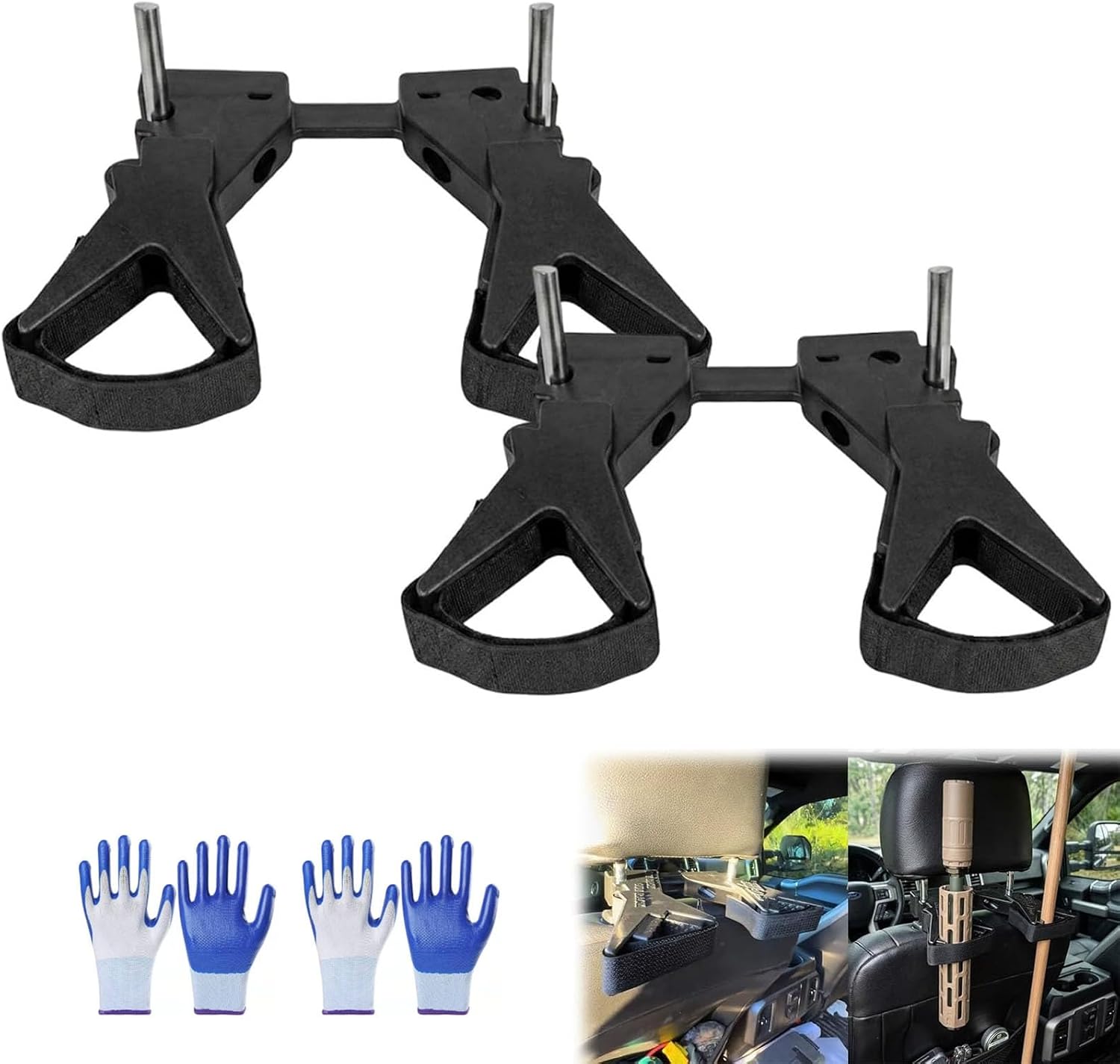 The Ultimate Universal Seat Back Gun Rack, Adjustable Vehicle Rifle Holder, Seat Back Easy to Install Vertical Guns Holder, Auto Front Headrest Mount for Trucks, Cars & SUVs