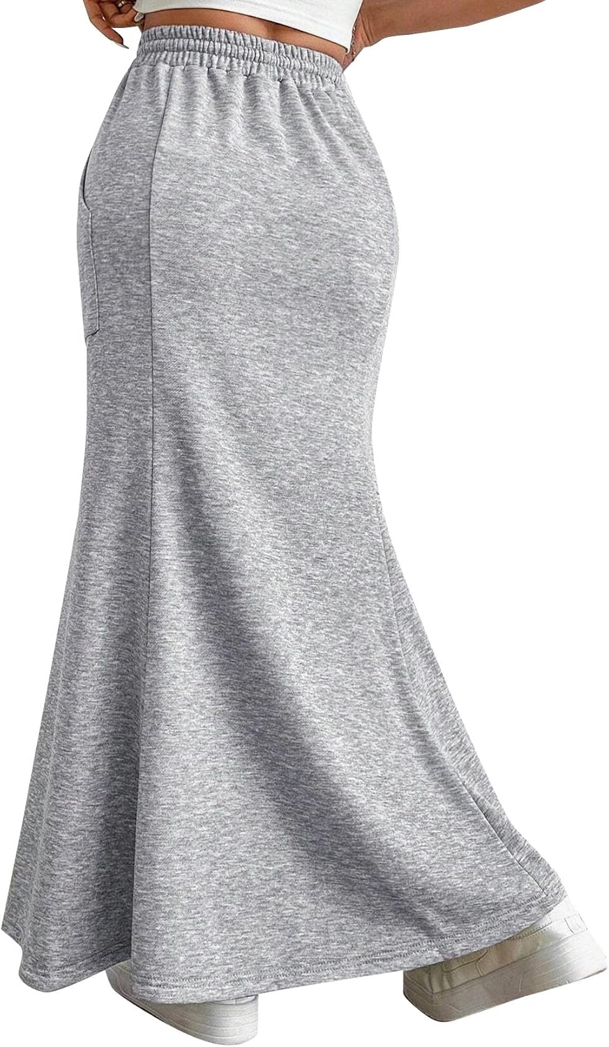 Avanova Women High Waisted Mermaid Skirt Drawstring Pocket Maxi Long Skirt - Image 2