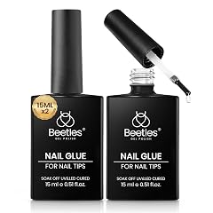 Beetles 2Pcs 15ml Gel Nail Glue for Acrylic Nail Tips UV Nail Glue for Clear Press-On Nails Clear