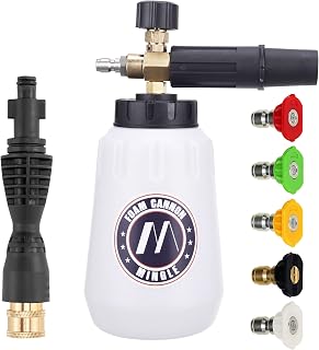 M MINGLE Foam Cannon, Replacement Parts for Portland Husky and Ryobi Pressure Washer, with 5 Nozzle Tips, 1/4 Inch Quick Connector