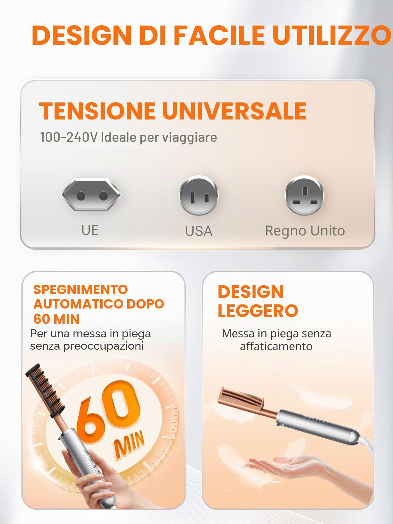 SHEGLAM Piastra di protezione dal calore con rivestimento lucido, spazzola lisciante professionale con rivestimento Gloss Pro, riscaldamento rapido 30 sec, 5 impostazioni di temperatura, display LCD