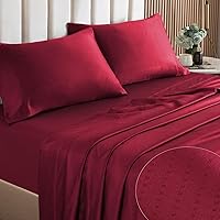 Vista 183 de HENGWEITEXT 18 Inch Cal King Sheets Deep Pocket,4 Piece Sheet Set Breathable and Cooling,Microfiber Sheet Set Deep Pocket,Wrinkle Free Shrinkage &