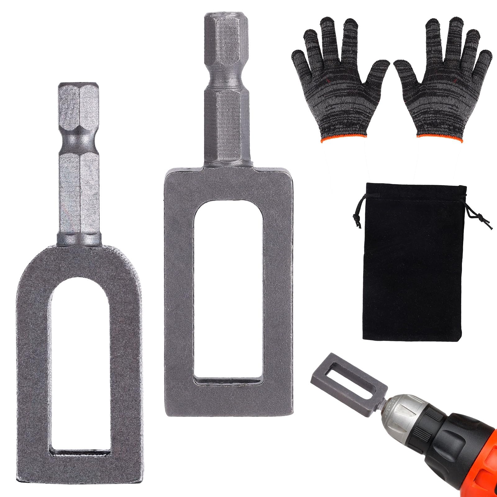 Wire Twister Tool for Drill, 9# 11# Fence Rebar Twisting Bit Tool Iron Wire Knotter with Gloves & Storage Bag for DIY Repair Outdoor Fencing Construction Tying Work