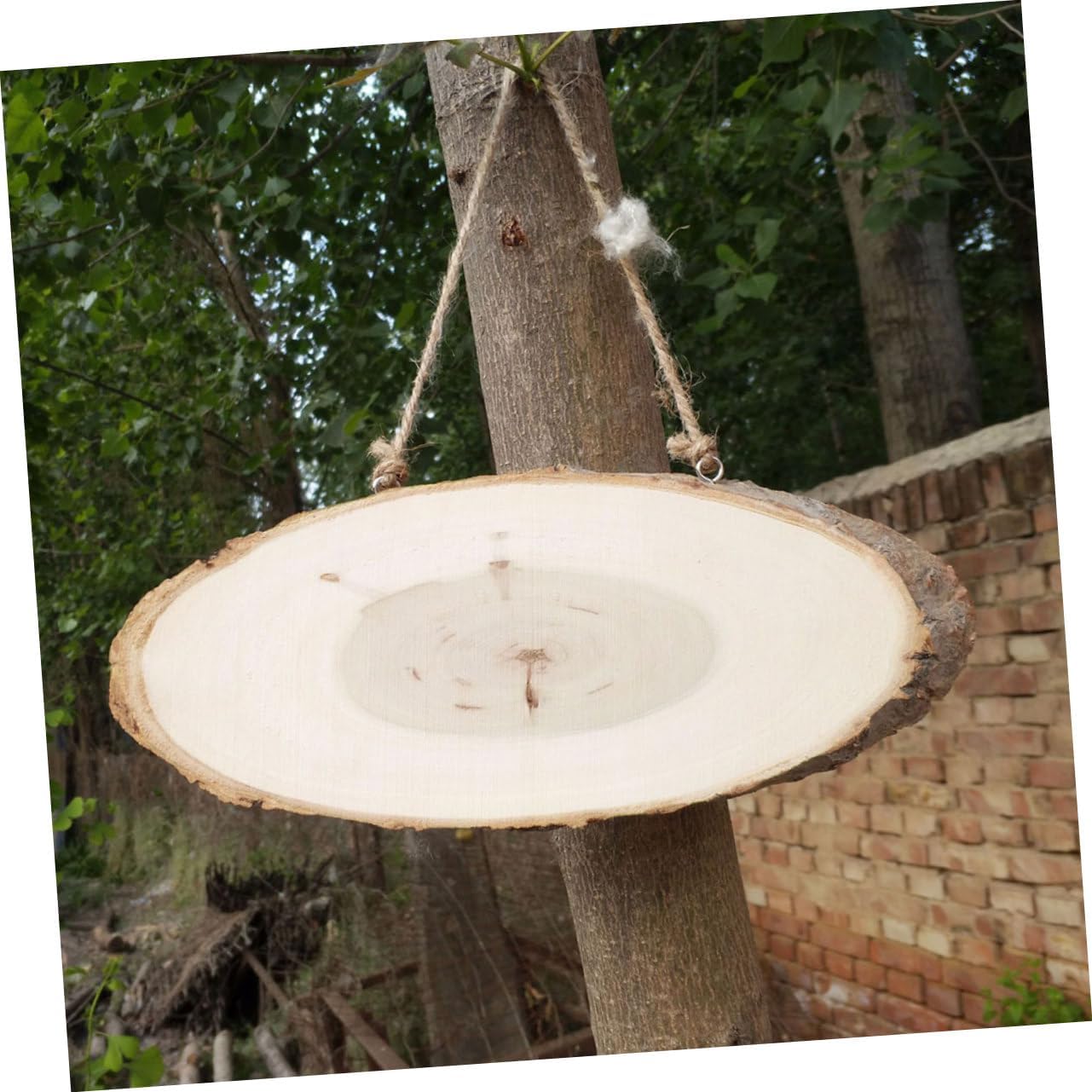 5pcs Pine Wood Wall Display Board DIY Hanging Board Wooden Pendant Oval Shape Home Decor