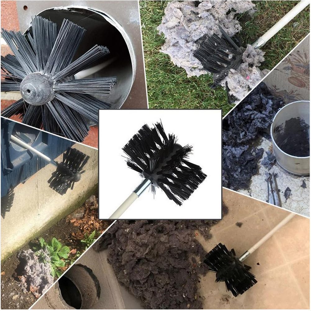 Spazzola flessibile per camino 150 mm con setole in nylon