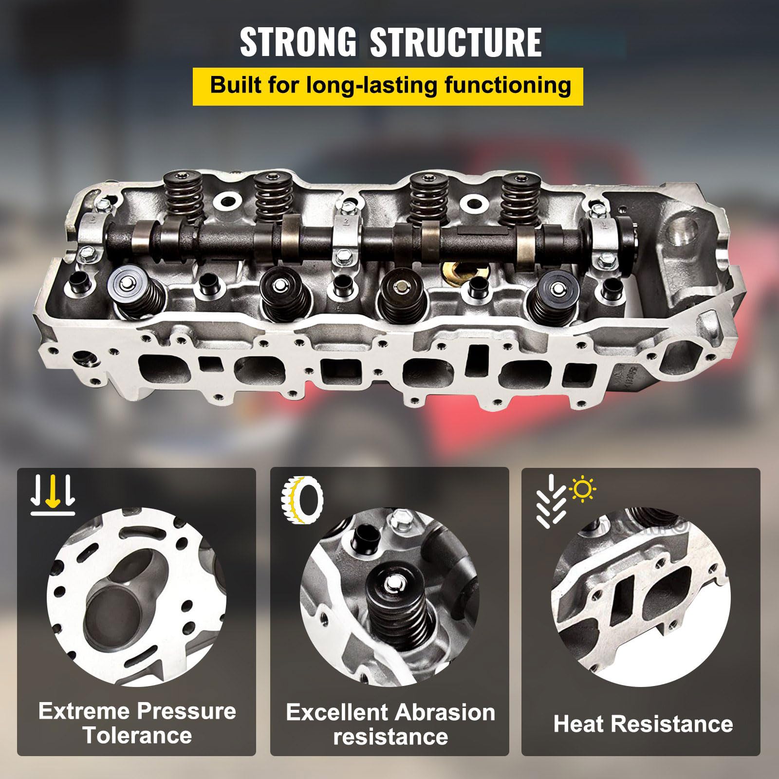 VEVOR Kit testa cilindro completo per Pickup per motore 2,4 L SOHC 22R 22RE 22REC