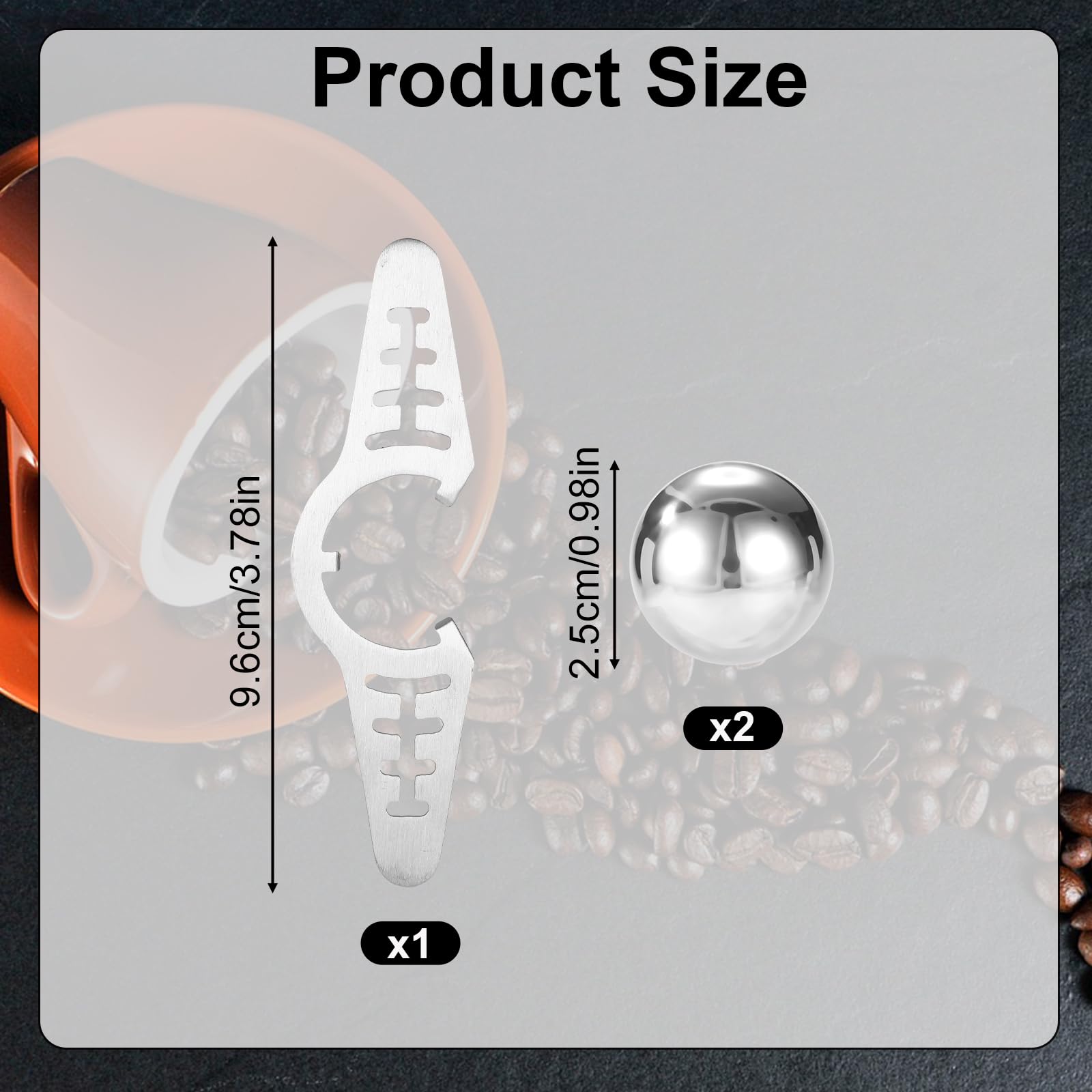 2pz Sfera Congelata per Espresso, Riutilizzabile Acciaio Inossidabile Sfera di Caffè Ghiacciato con Supporto non Diluito Refrigeratore Accessori per Home Cafe Bar