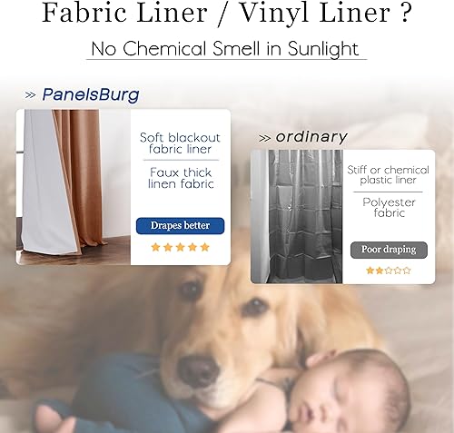Miniatura 29 de PANELSBURG Cortina de techo para cortinas de 102 pulgadas de largo, cortina de piso a techo, cortinas opacas plisadas para dormitorio, sala