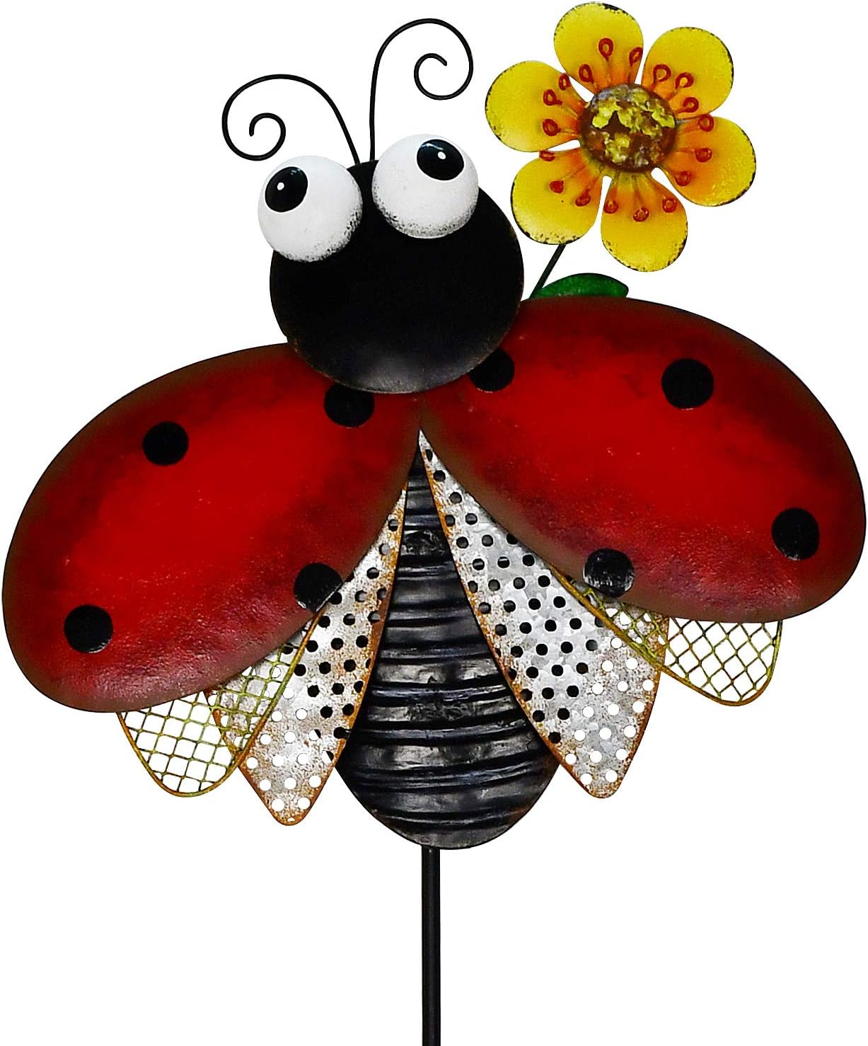 Metal Ladybug Garden Stake Ladybug Yard Stake Outdoor Lawn Ladybug Ornaments Stake for Yard Lawn Flower Bed Pathway Walkway