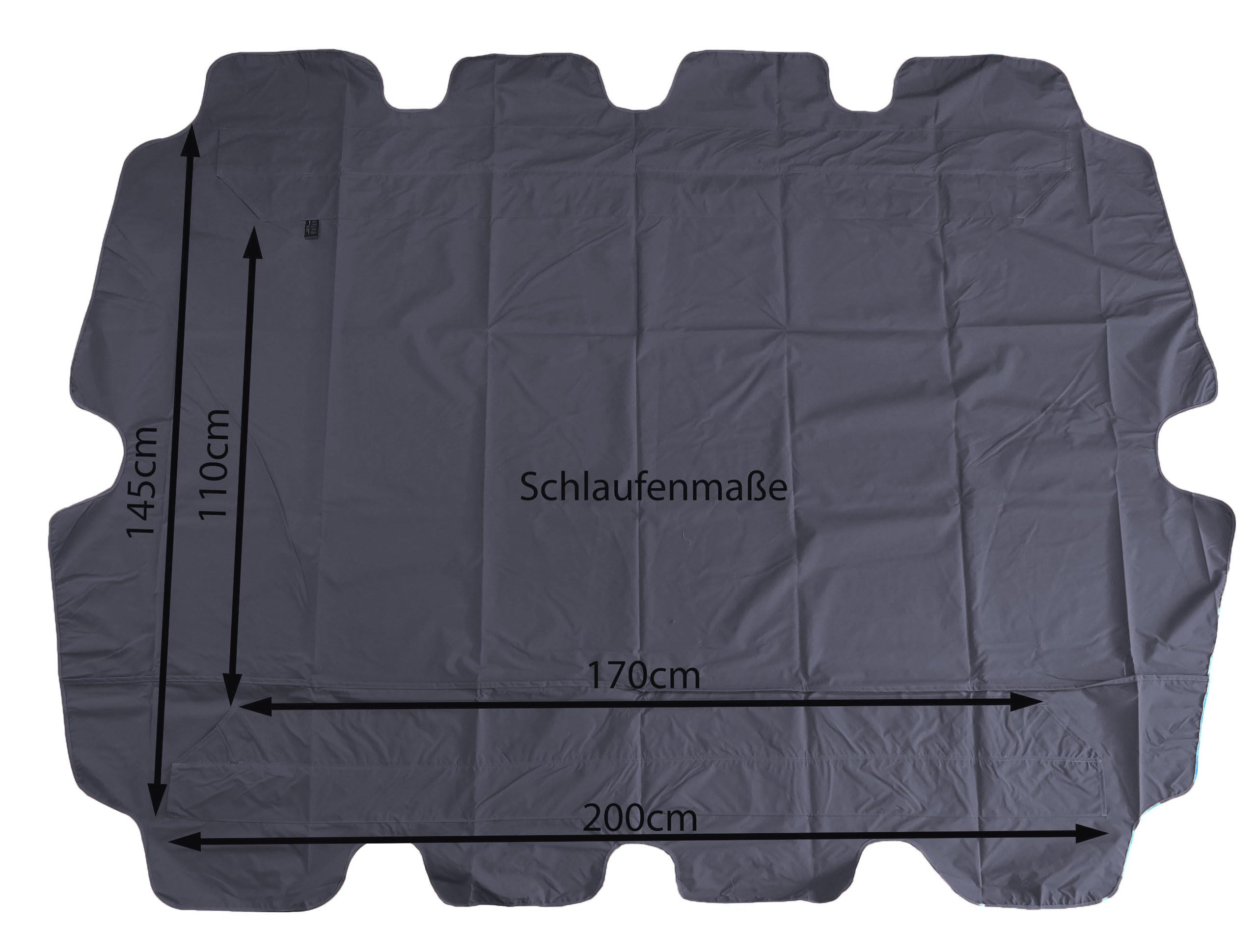QUICK STAR Copertura Dondolo 3 Posti 200 x 145 cm Grigio Impermeabile | Tettuccio per Altalena da Giardino | Telo Ricambio Universale | Tetto UV 50