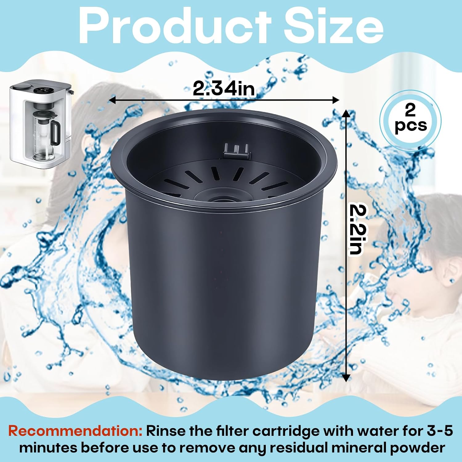 2 Pcs Remineralization Filter Compatible with Bluevua RO100ROPOT-Lite | Compatible with RO100ROPOT-Lite(UV), Restores pH & Natural Mineral, Nutrient-Rich, Alkaline for Reverse Osmosis Filter