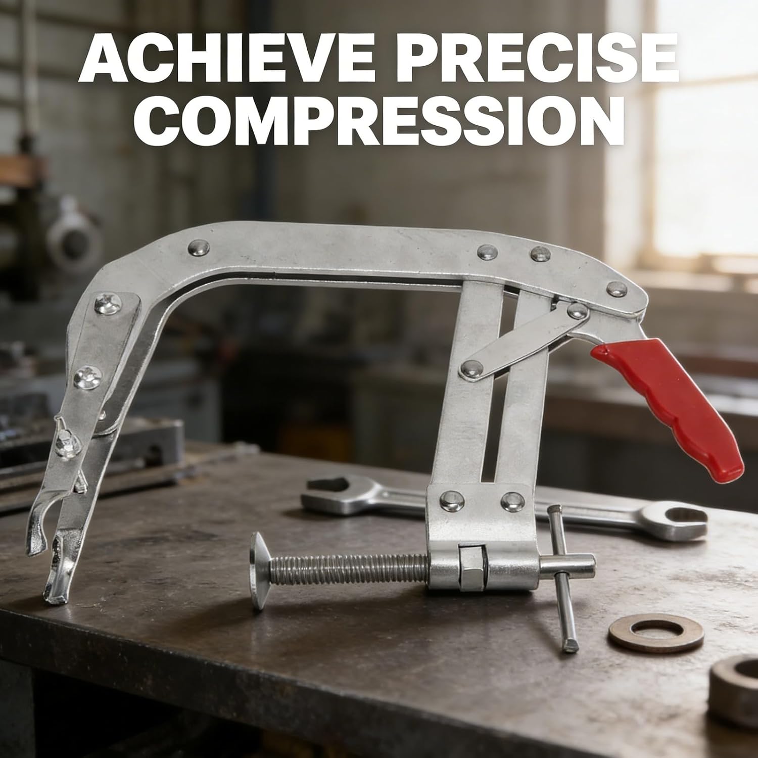 8in Valve Spring Compressor, Universal Engine Valve Train Tool, Two Way Adjustment - Ergonomic Grip, Compressor, Ideal for Small to Medium Engines