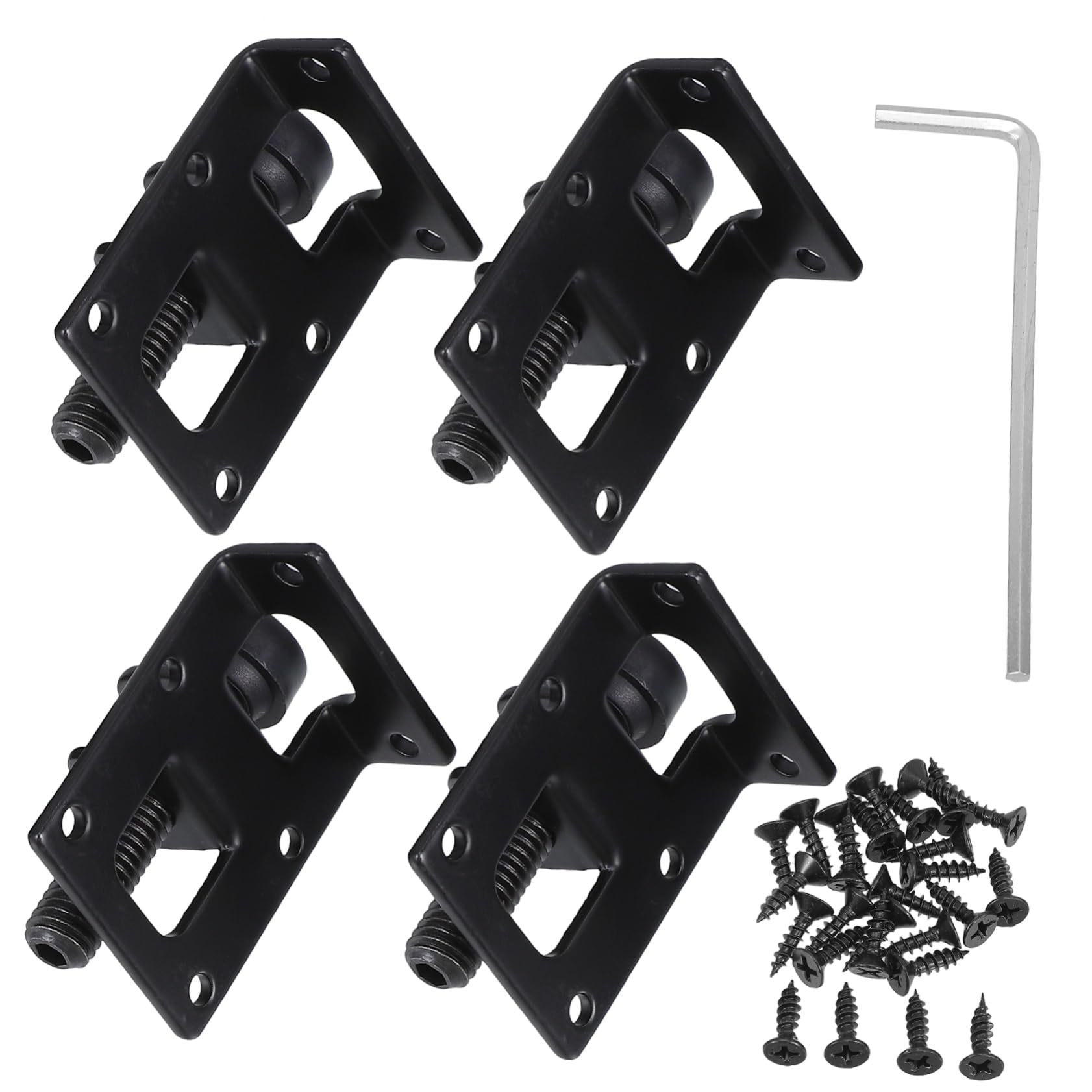 Veemoon 4pcs Adjustable Heavy Duty Furniture Levelers Steel Rubber Feet for Uneven Floors for Bed Sofa Bookshelf Support with Installation Screws and Wrench