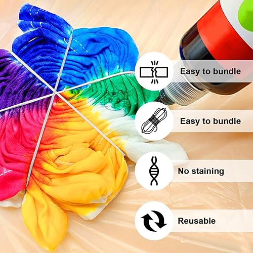 Miniatura 3 de Bandas de goma para teñido anudado, kit de 115 bandas de goma de teñido anudado, banda de goma blanca de silicona transparente para niños, mujeres,