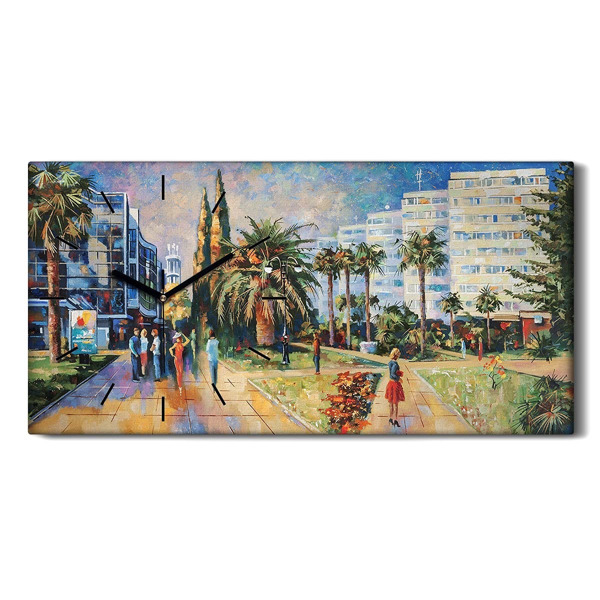 Horloge sur Toile Sans Bruit pour Dormir - Art Moderne Salon et Chambre 60x30cm