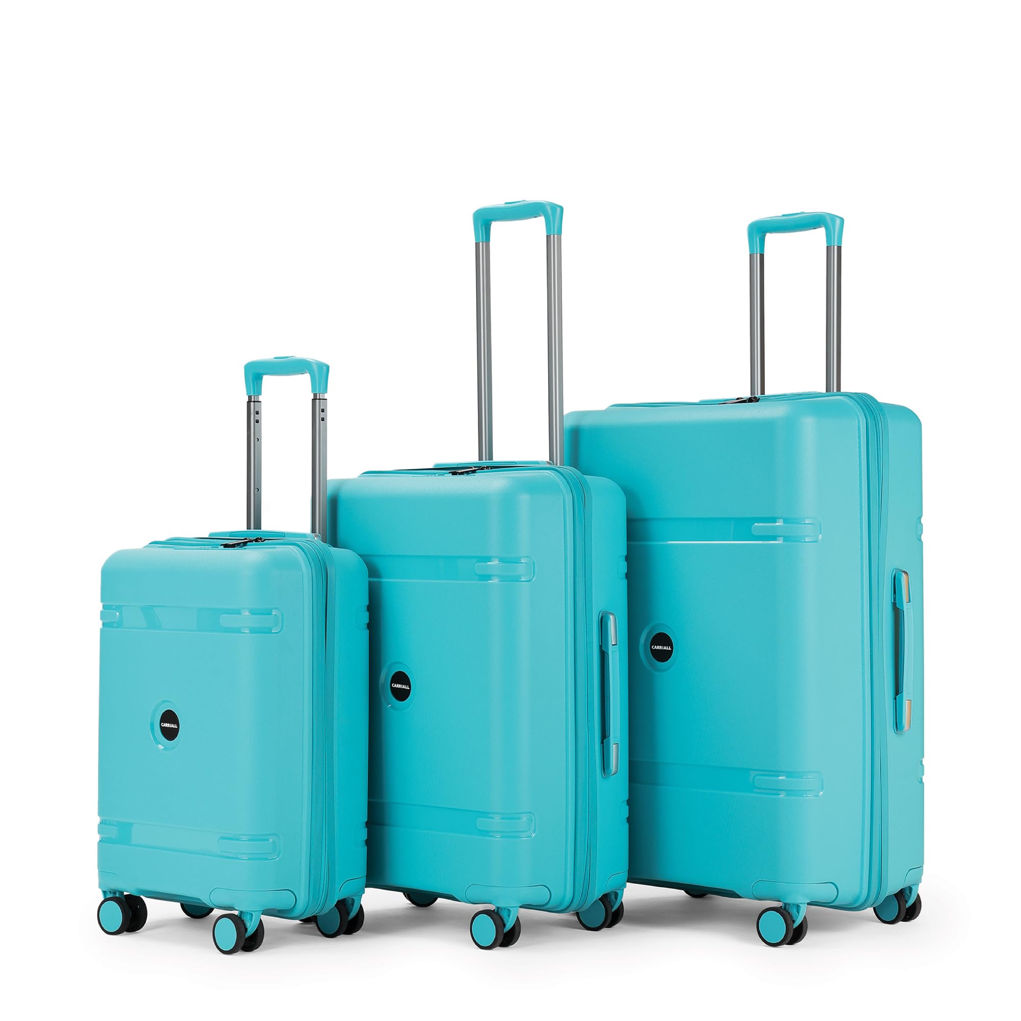 Drift Hard-Sided Luggage | Polypropylene Suitcase/Trolley/Check-in Bag for Traveling| 8 Spinner Wheels, TSA Lock & Anti-Theft Zippers (Blue, Set of 3 | 20 inch, 24 inch & 28 inch)-image-12