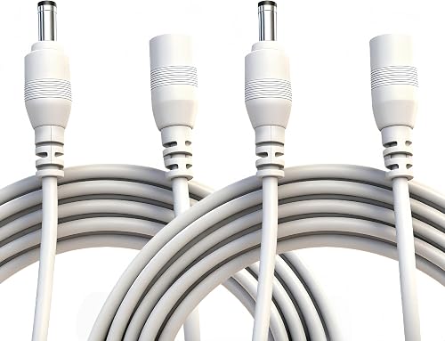 LETONDA DC Power Extension Cable, 5.5mm x 2.1mm, Security Camera Power Cord, Whi