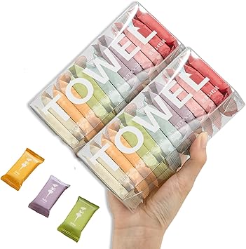 Disposable Compressed Towels, Portable Compressed Towel Tablets, 28Pcs Travel Wash Cloth, Thicker Super Absorbent Wash Cloths for Travel, Face Towel Ideal for Outdoor Camping Hiking 28Pcs