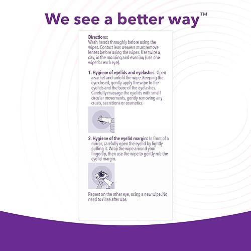 Miniatura 5 de iVIZIA Toallitas limpiadoras de párpados para limpieza de párpados sensibles, sin conservantes, micelar, sin enjuague, removedor de maquillaje suave