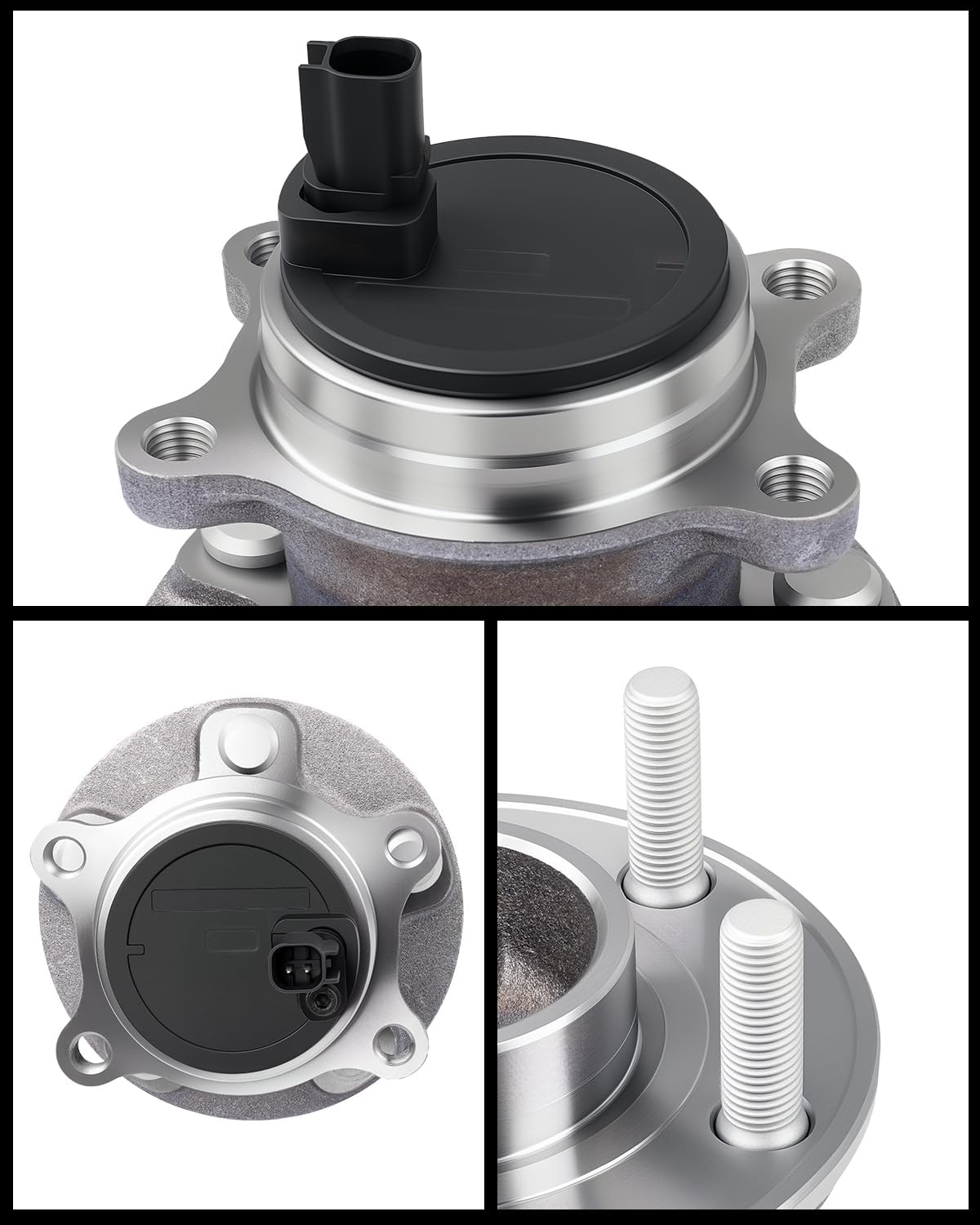 Oktiger 512466 Rear Wheel Bearing Hub Assembly with ABS & 5-Lug Compatible with Ford Focus 2012-2018 S Se Sel St Titanium Electric, Without Parking Assist, 1.0L 2.0L L3 L4, Set of 2