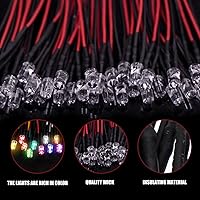 Vista 5 de 35 luces LED rojas precableadas, diodos LED ultrabrillantes de 12 V y 0.197 in, resistencia integrada para proyectos de bricolaje, Arduino