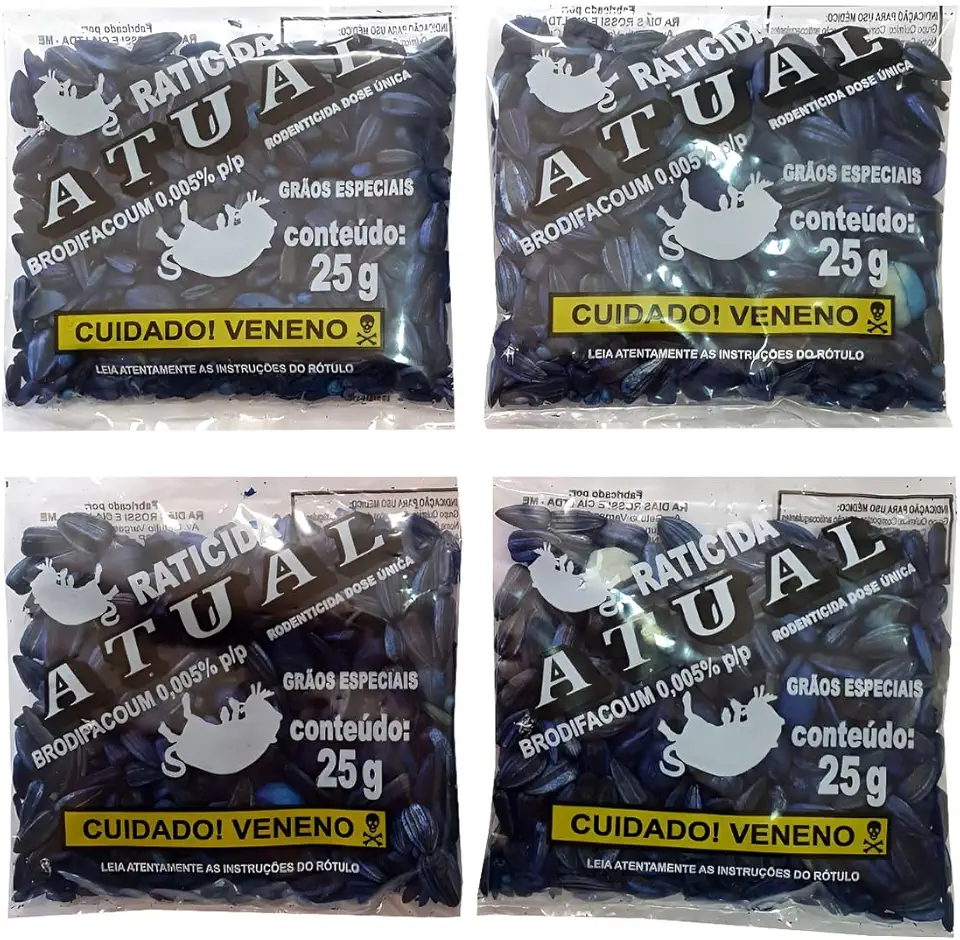 Veneno Mata Rato Raticida Semente Girassol Azul Venda Livre = 48 Unidades