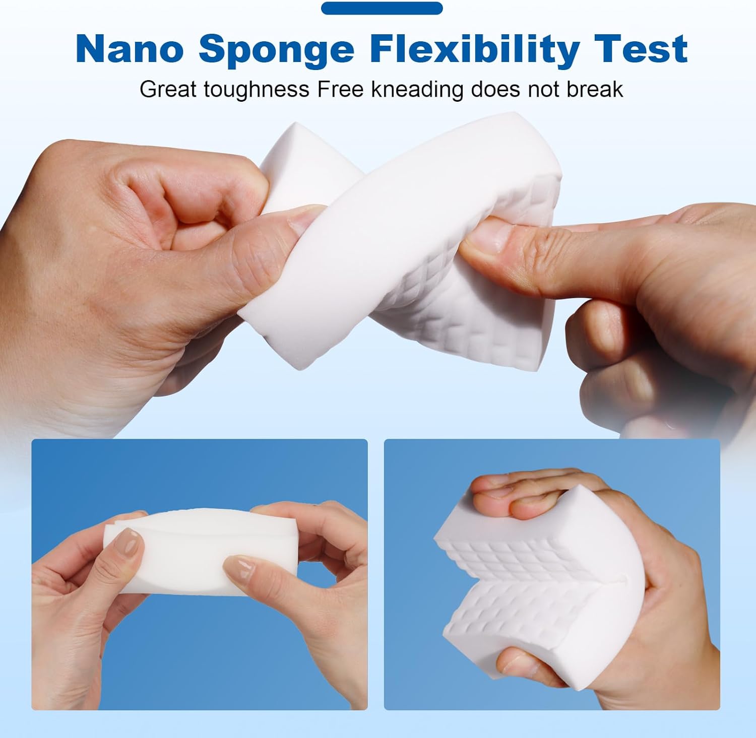 50 Ct Thick Melamine Sponges 1.18in - Sink, Bathtub & Tile Cleaner(Ultra-Durable 3.94" L x 2.76" W x 1.18" Th)