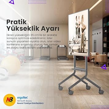 NB Ergonomic NB P100 75-90inch Profosyonel Tekerlekli TV Standı