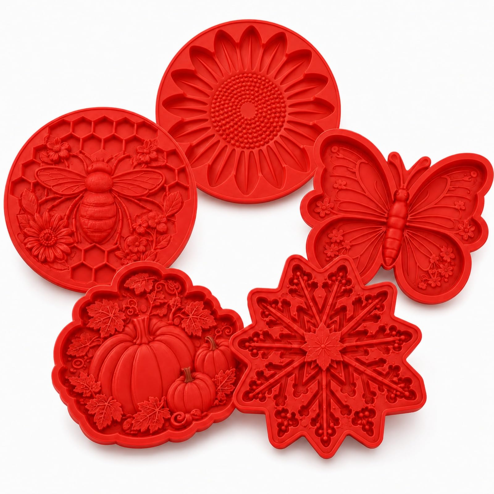 Reusable Sunflower Stepping Stone Mold, Round Stepping Stone Molds (5 MIX)