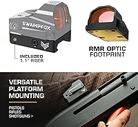 Vista 5 de Swampfox Kingslayer Pistol Cut RMR Foot Print 1x22 Micro Mira de punto rojo Reflex de 3 MOA