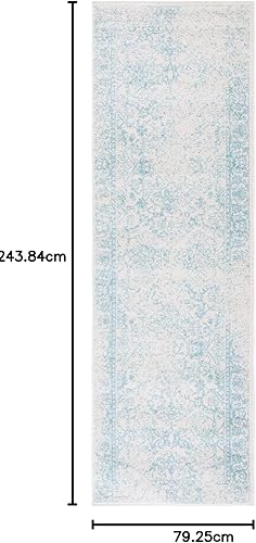 Miniatura 198 de Safavieh colección Adirondack - Alfombra de área, 6 x 9 pies, gris y azul, diseño oriental desgastado, no desprende pelusa, fácil cuidado, ideal