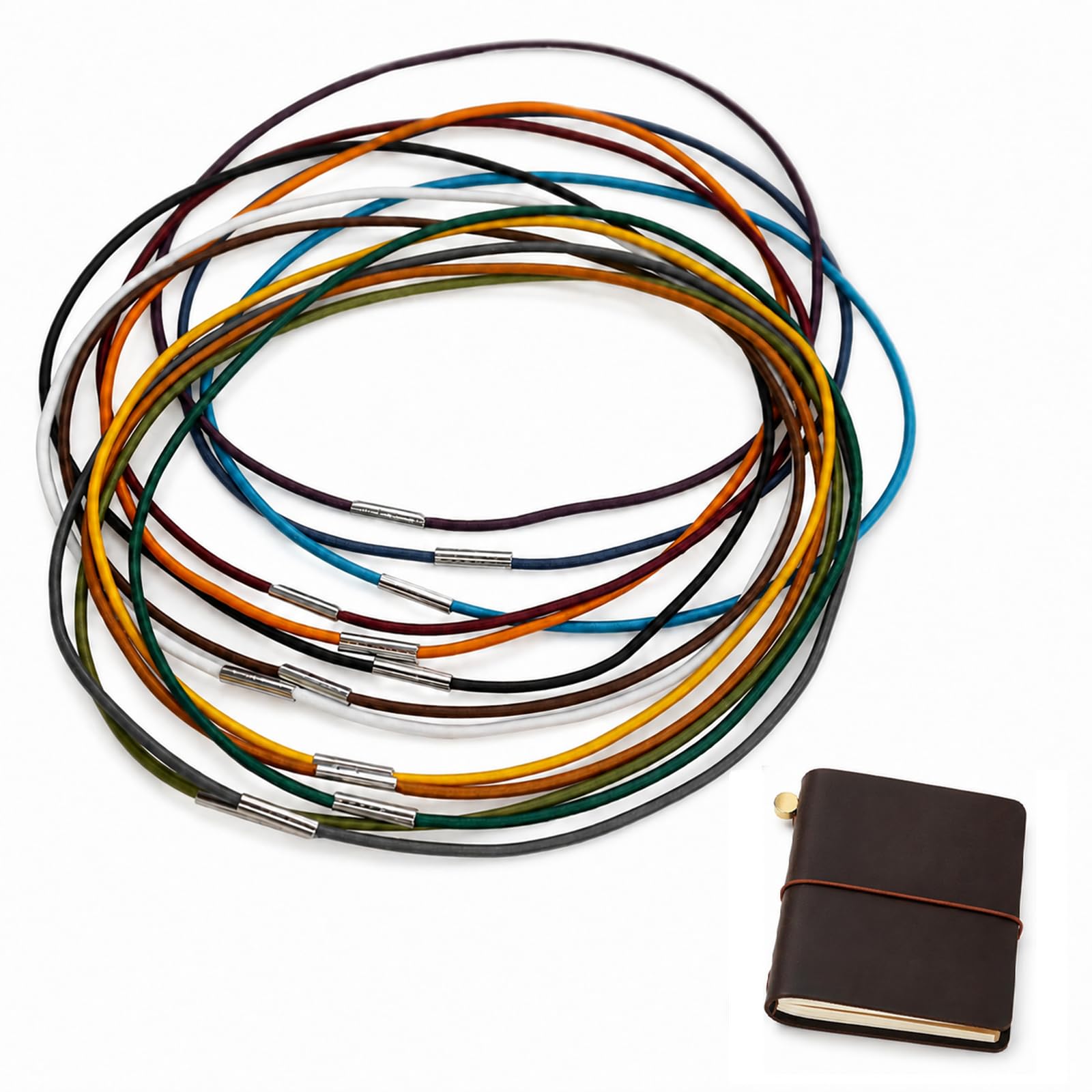 Dwpetzo 13 Colors Passport Size Elastic Bands for Travelers Notebook Accessories, Travel Journal Book Closure Bands for Traveler's Notebook Connecting Reffils Inserts
