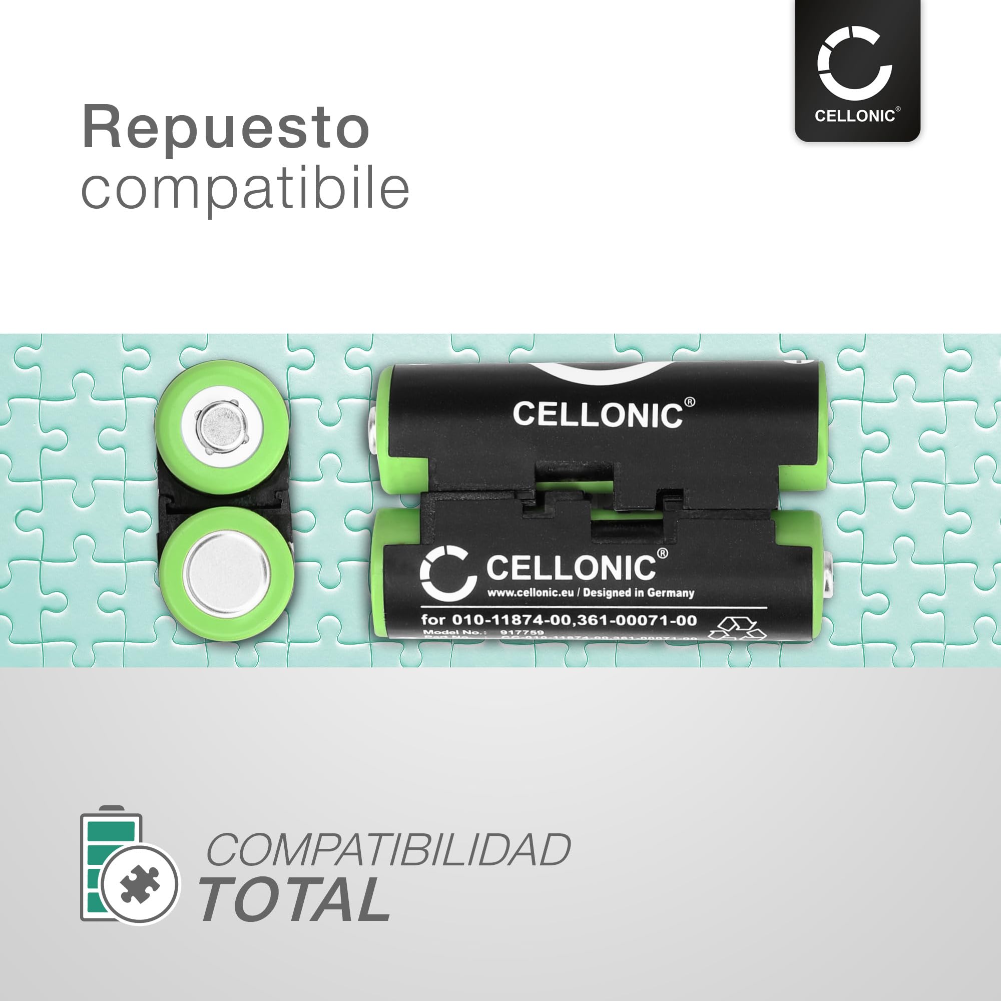 CELLONIC 2X Batería para GPS Navegación Compatible con Garmin Alpha 50, Montana 700, GPSMAP 64s, 010-11874-00 - (2000mAh, 2.4V)