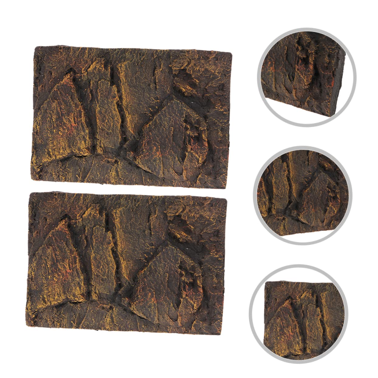 Hohopeti 2 Uds Reptil Caja Telón De Fondo Tortuga Tanque Decoración Corcho Corteza Reptil Azulejo Fondo 3D Terrario Pared Telón De Fondo Reptil Pared Tortuga Tanque Fondo Reptil Fondo