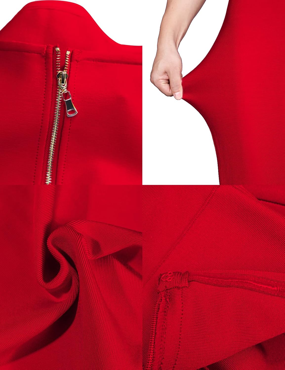 meilun Womens Halter Fishtail Bandage Party Dress Elegant Wedding Guest Dress - Image 2