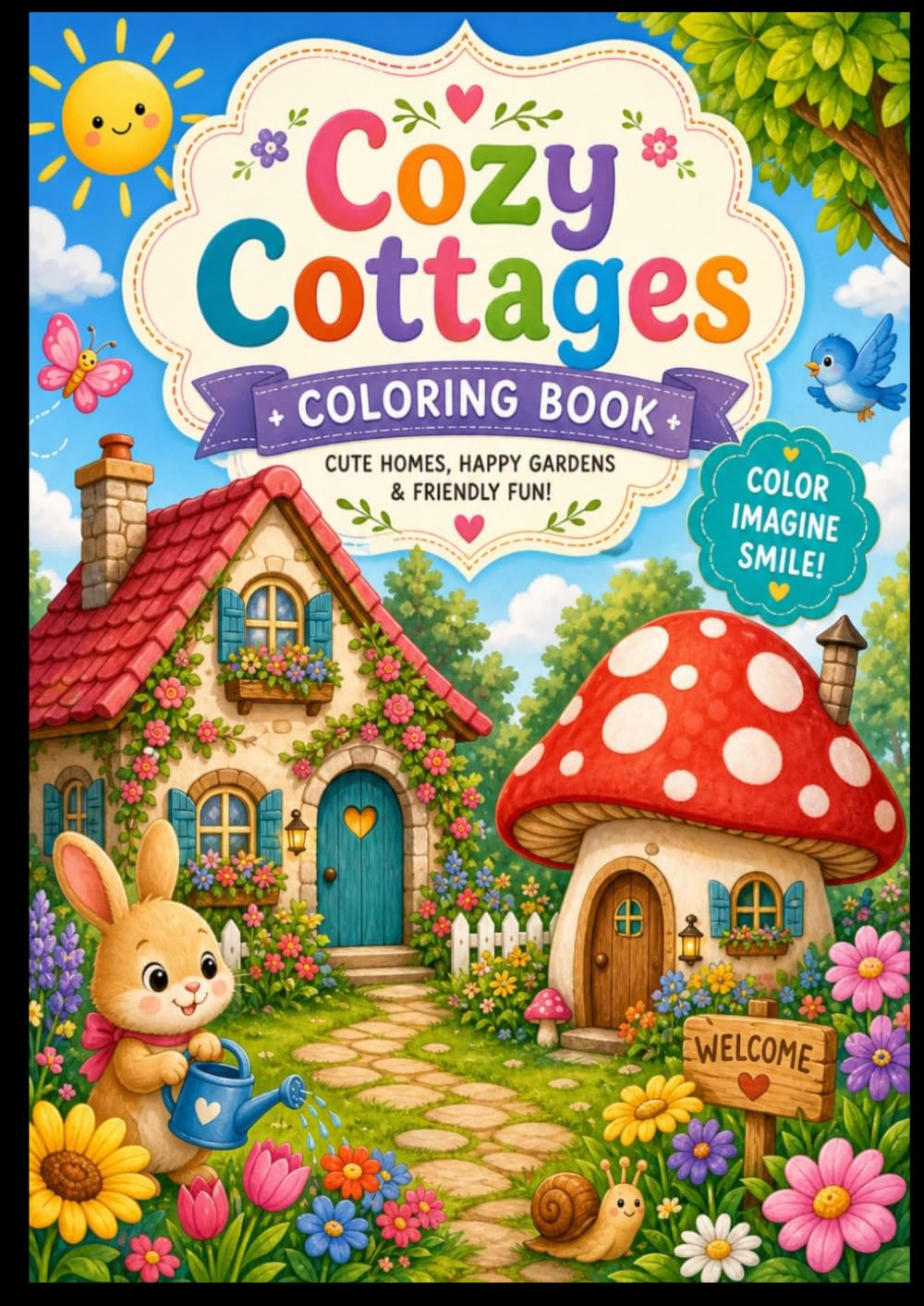 Cozy Cottage: Little Places A Bold & Easy Coloring Book for Toddlers & Preschoolers (Ages 3-6)