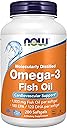 NOW Foods Supplements, Omega-3 180 EPA / 120 DHA, Molecularly Distilled, Cardiovascular Support*, 200 Softgels