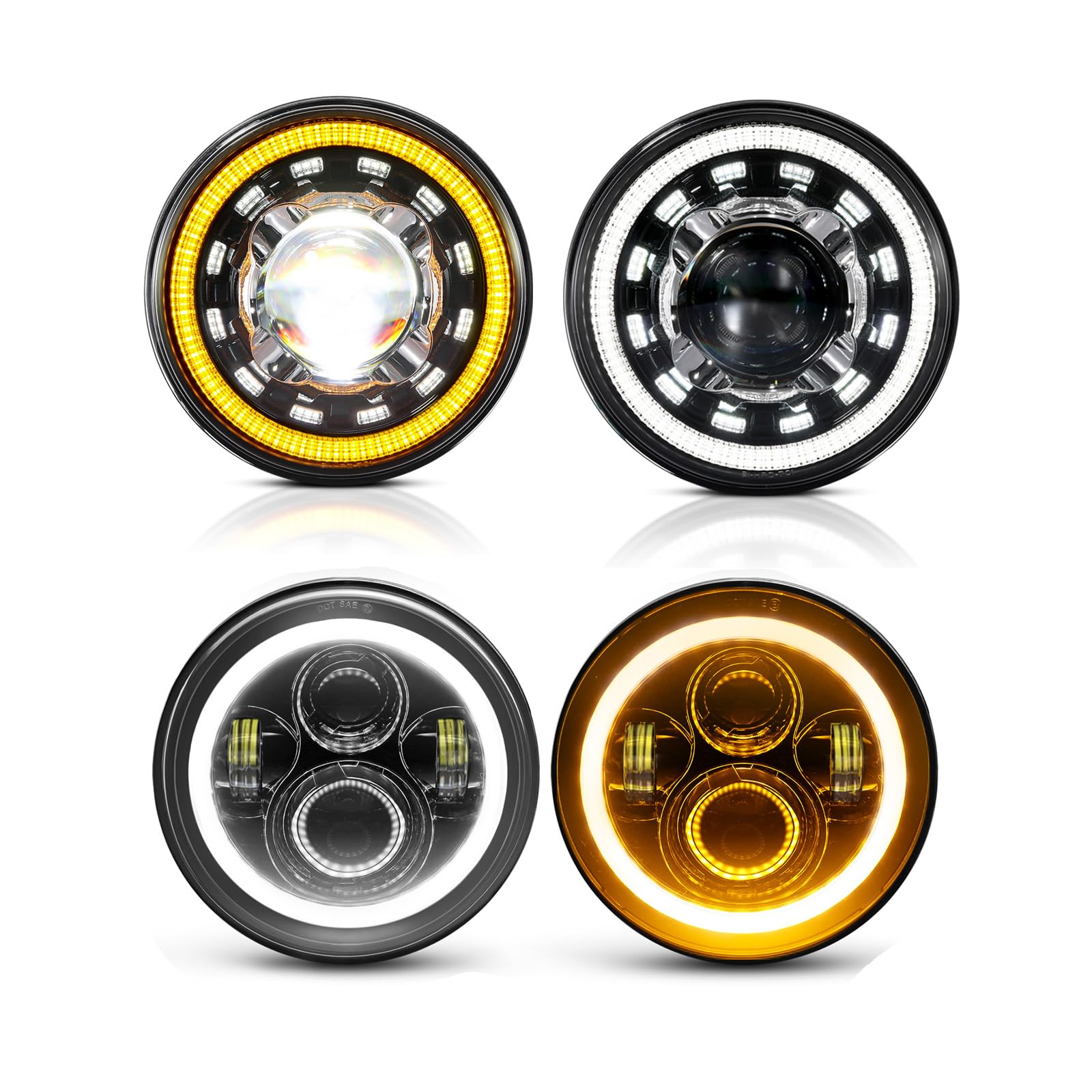 Amazon.com: Auxbeam Upgraded Bright 7 Inch Round LED Headlights 7 