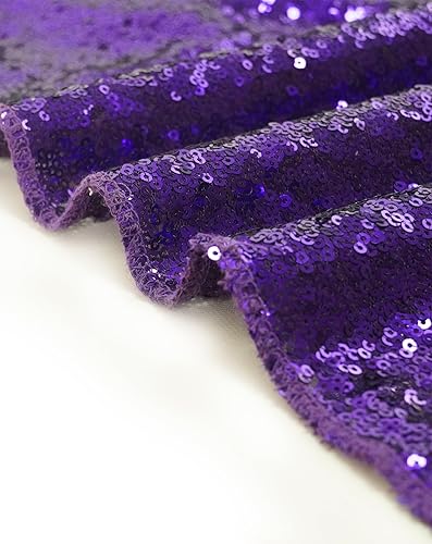 Miniatura 4 de Eternal Beauty Mantel morado rectangular de lentejuelas de 50 x 80 pulgadas para exposiciones, pasteles, postres, fiestas, eventos de cumpleaños