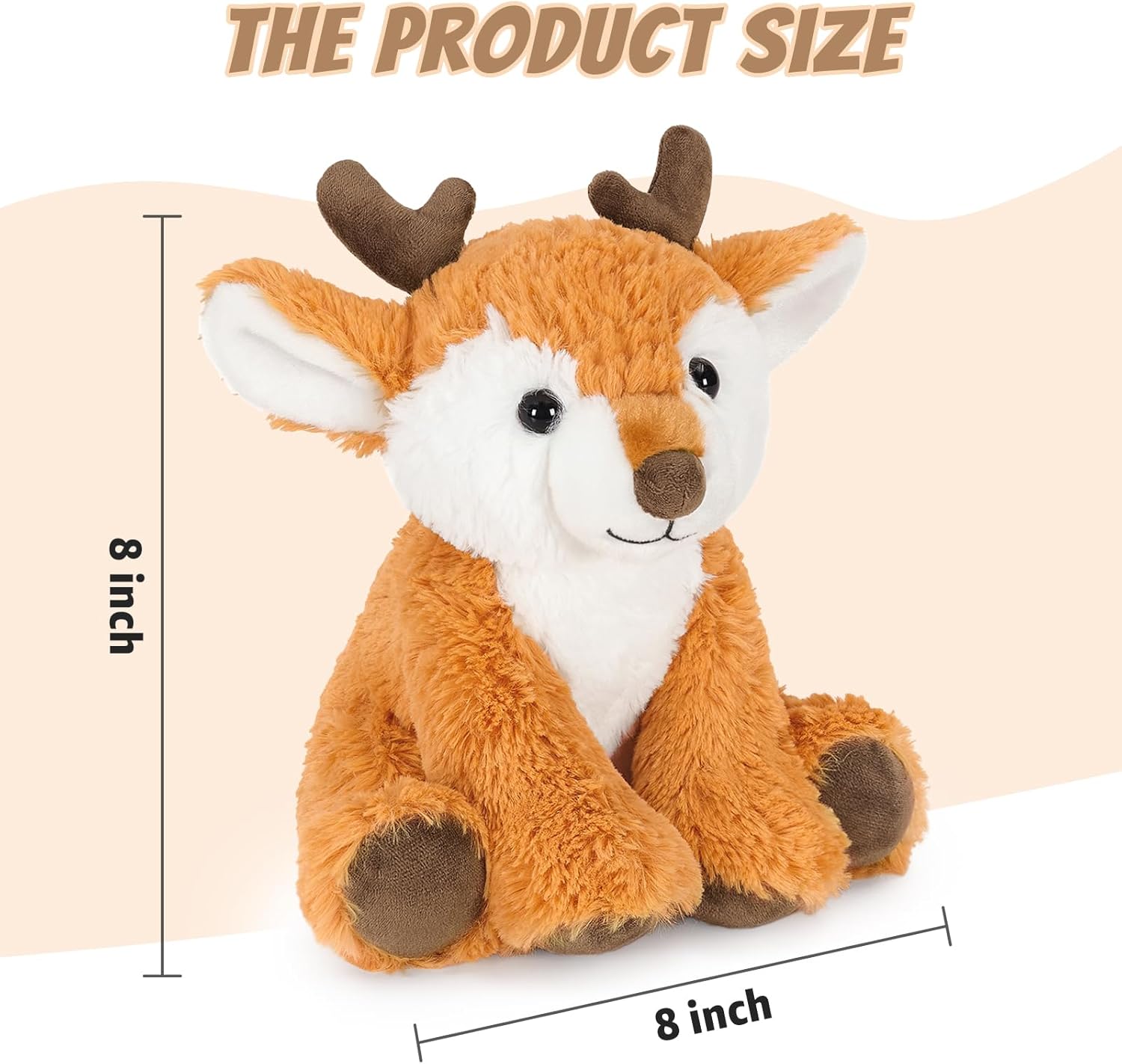 Ditucu Deer Stuffed Animal 8 inch Cute Realistic Fawn Plush Toys Ultra Soft Plushies Gifts for Kids