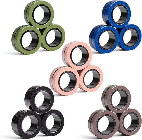 Cevioce Paquete de 15 anillos magnéticos Fidget Toys Finger Spinner Pack