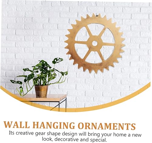 Miniatura 8 de LIFKICH 2Pcs Gear Wall Sculptures with Retro Gold Finish Creative Gear Shape Ornaments for Home Office to Install and Clean