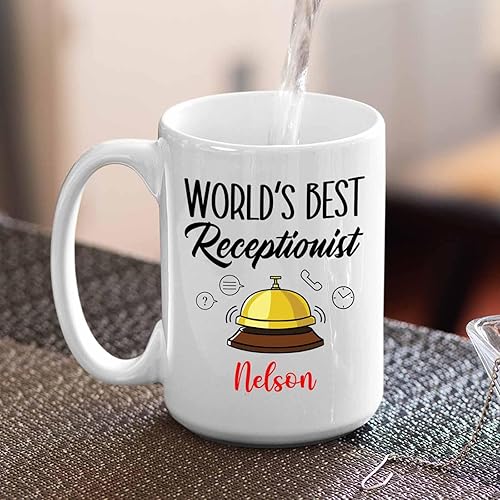 Vista 17 de Taza de café de recepcionista médica personalizada, taza de té blanca de recepcionista médica, taza de té blanca de 11 onzas, taza de café Taza