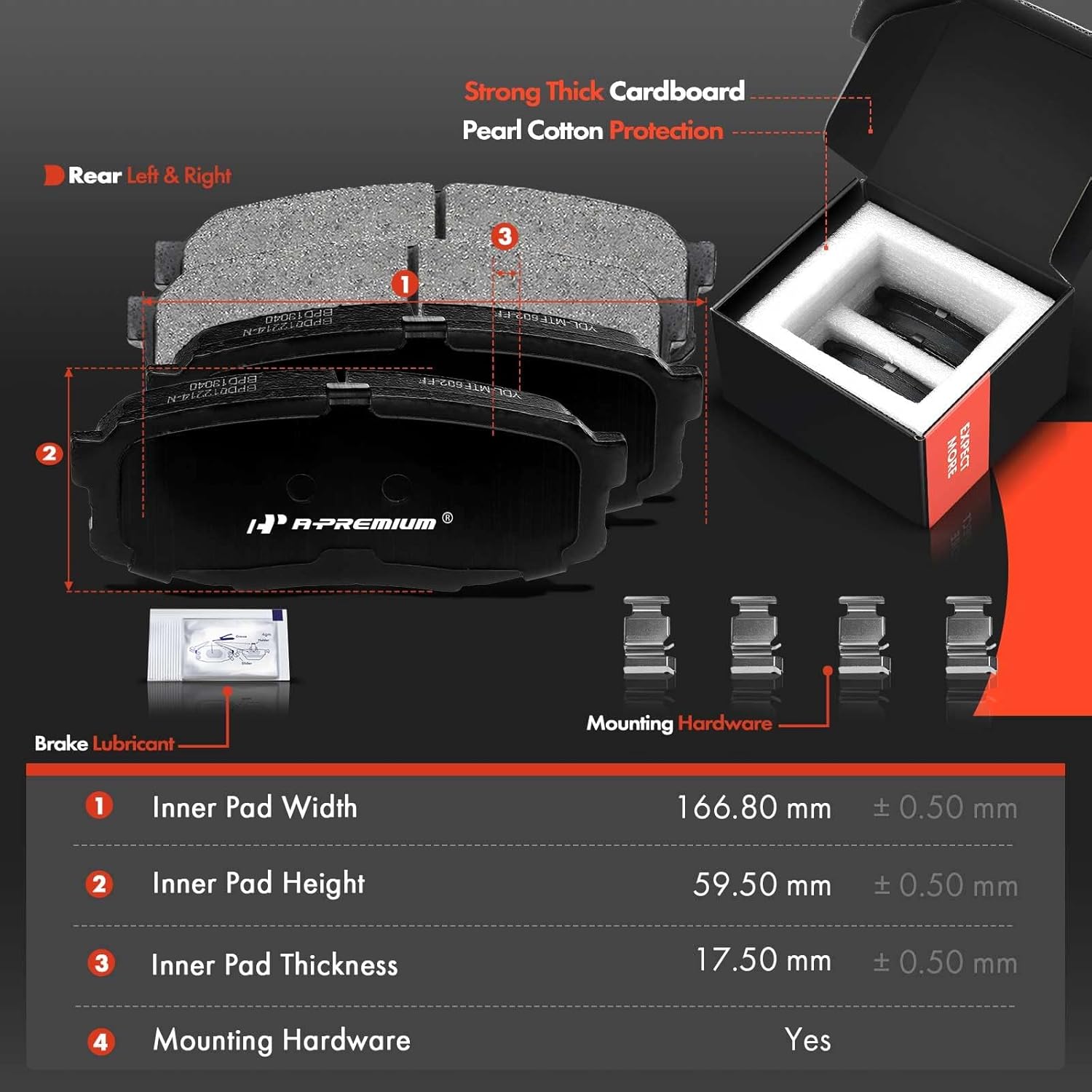 A-Premium 13.58 in (345mm) Rear Drilled and Slotted Disc Brake Rotors + Ceramic Pads Kit Compatible with Toyota and Lexus Models - LX570/Land Cruiser 2008-2011/2013-2021, Sequoia 08-21, Tundra 07-21