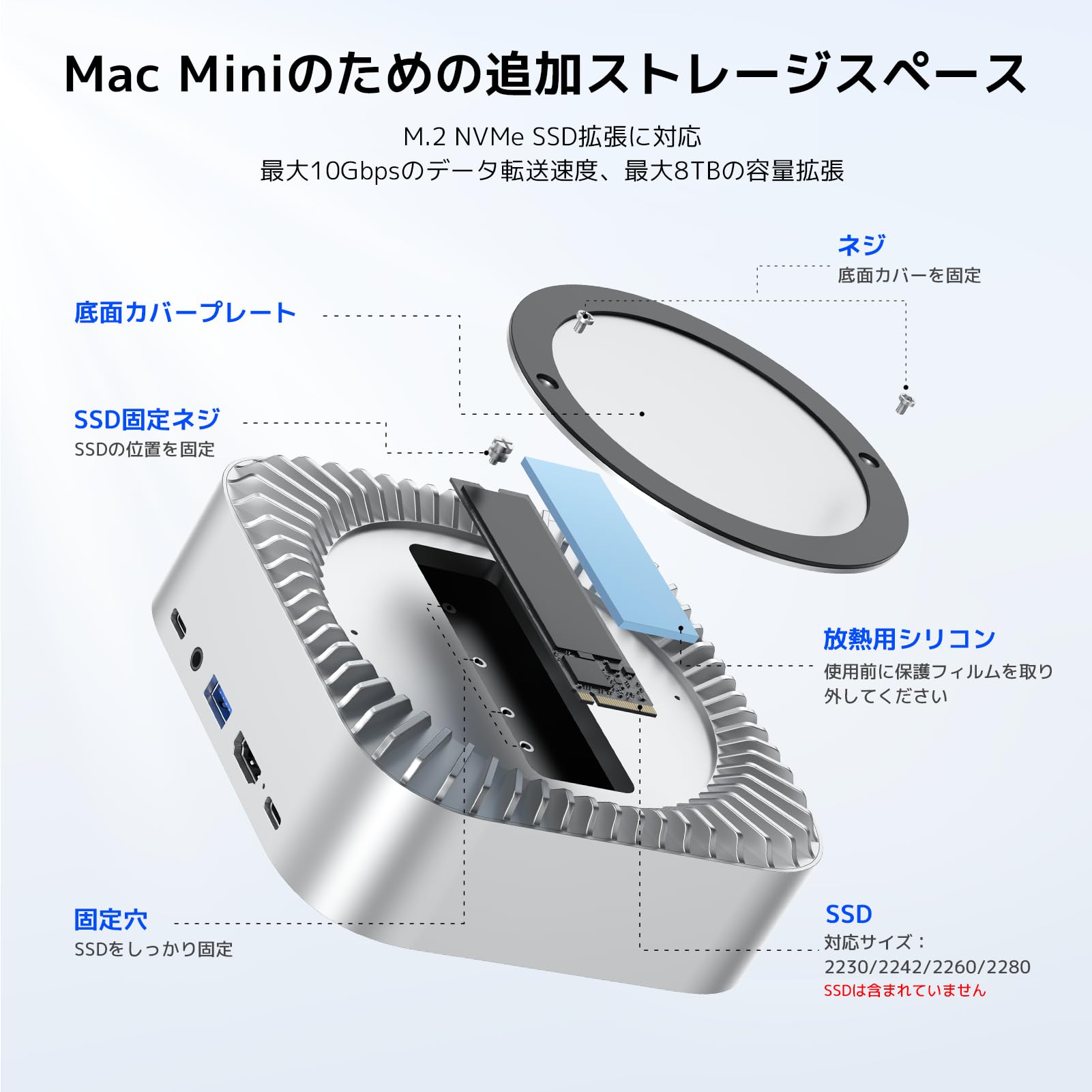 Amazon | 2025年新モデル Mac Mini M4 対応ハブ 高精細UI RayCue USB-C