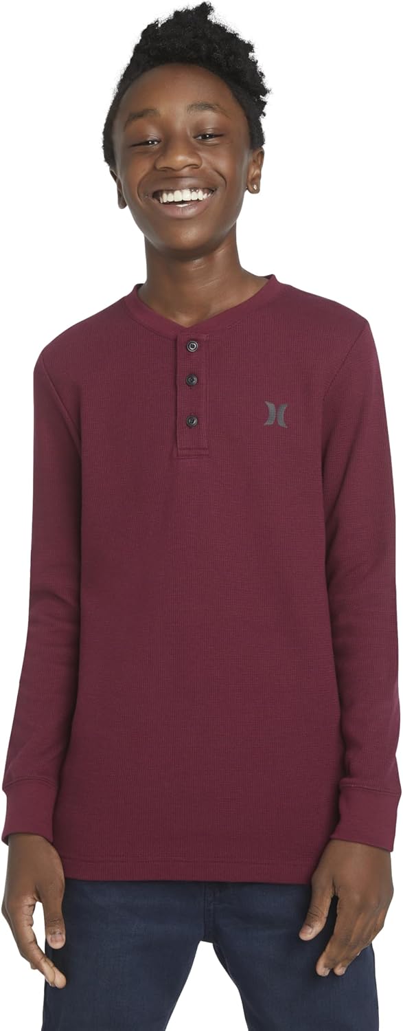 Hurley Boys' Long Sleeve Waffle Knit Shirt