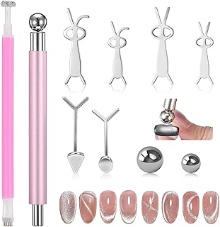 Cat Eye Nail Magnet Set Double-Head Flower De...