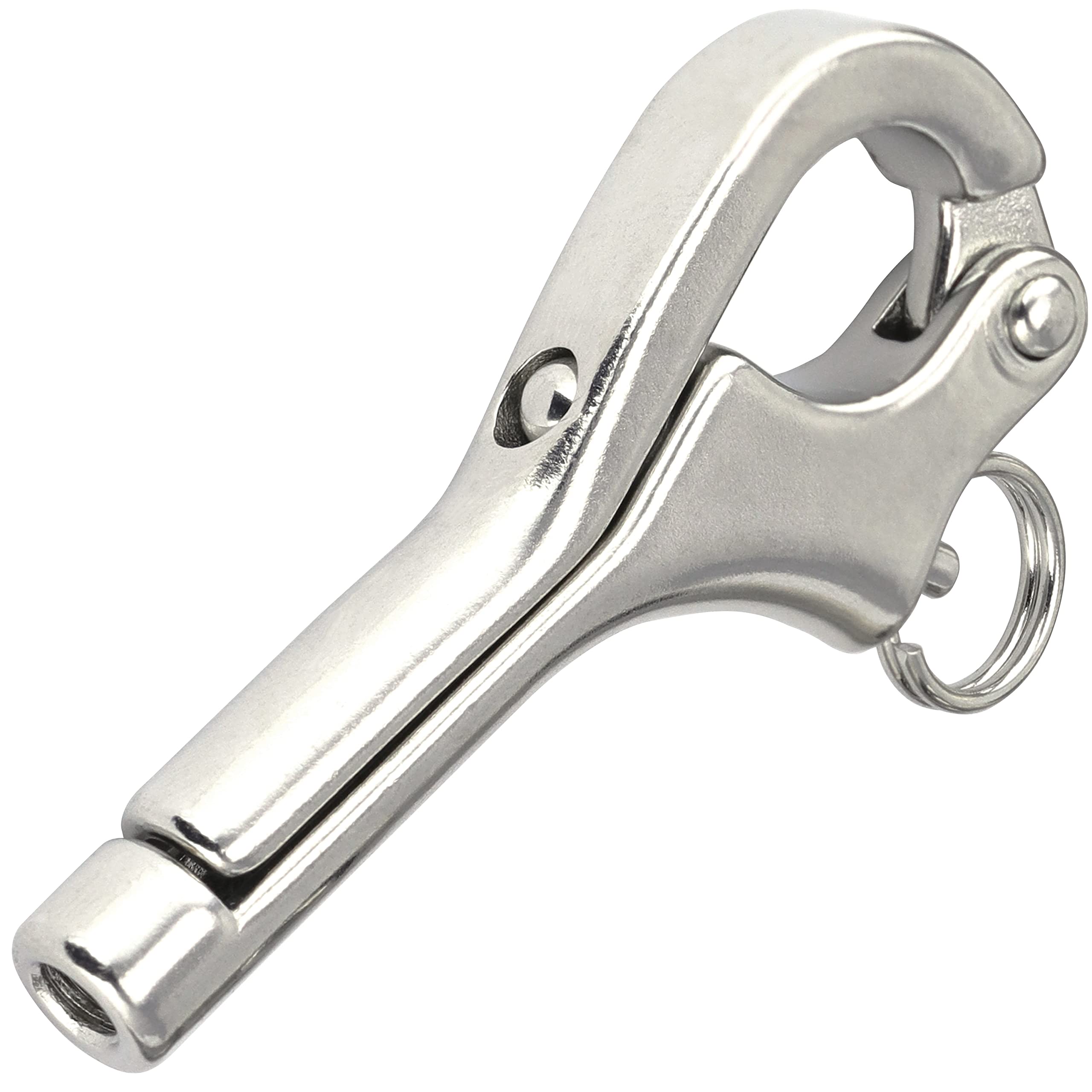 Pelikanhaken mit Innengewinde M6 aus Edelstahl A4 V4A (10 Stück) Schnapphaken Schnellverschluss Öffnungsfähiges Trigger Zubehör Schnappschäkel Shackle