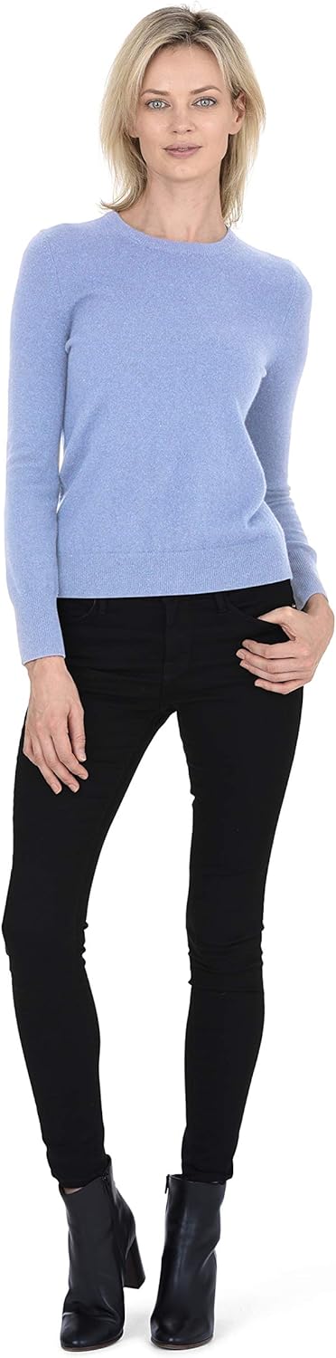 Cashmeren Women’s Basic Crewneck Sweater 100% Pure Cashmere Long Sleeve Round Neck Pullover - Image 5