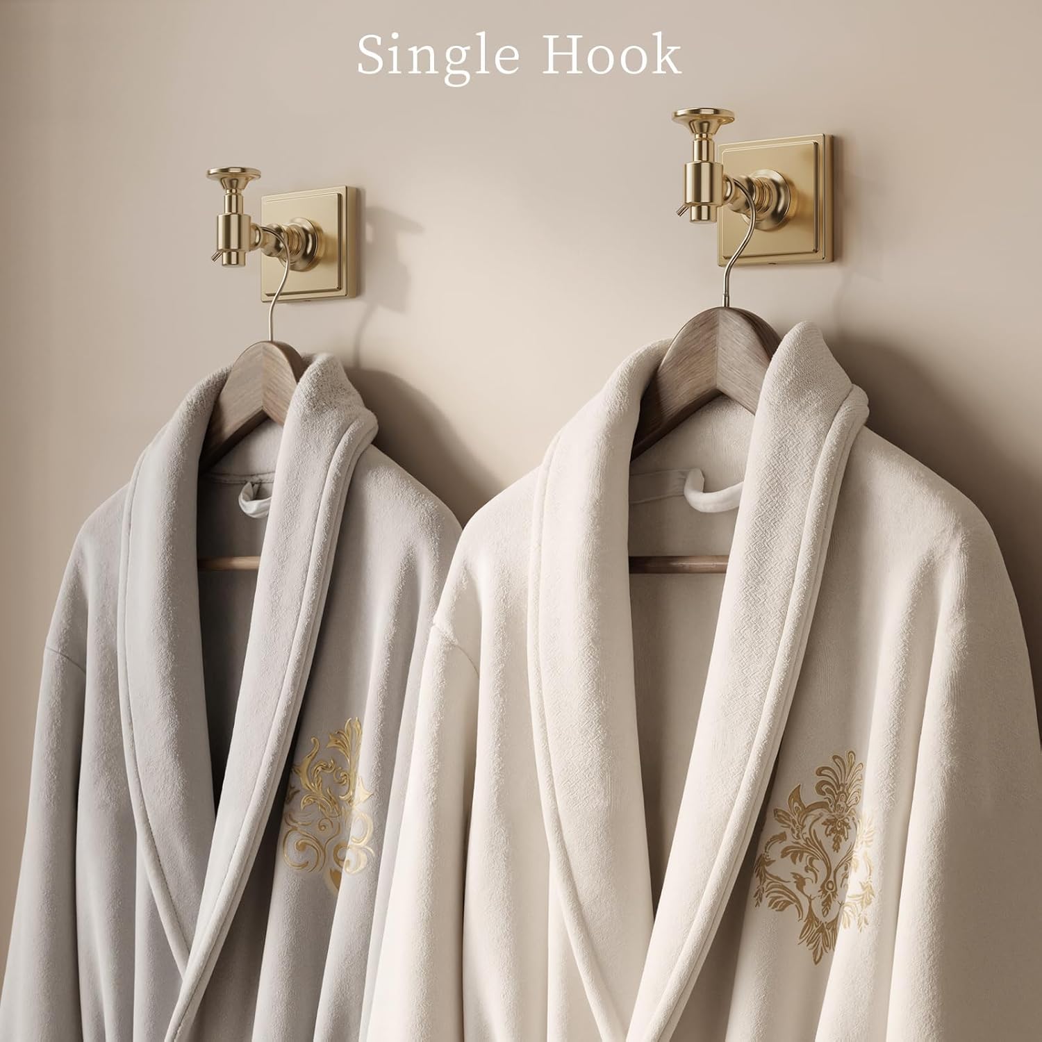 Champagne Gold Bathroom Towel Bar Set, 5 Piece Bathroom Hardware Accessory Set, SUS304 Stainless Steel 24" Towel Rack Holder Set for Bathroom, Wall Mounted